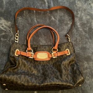 MICHAEL KORS brown and gold handbag